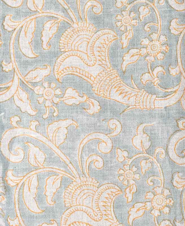 Eulalia Block Print Handloom Linen Fabric