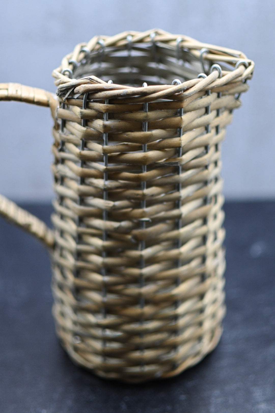 Vintage Style Wicker Pitcher Vase