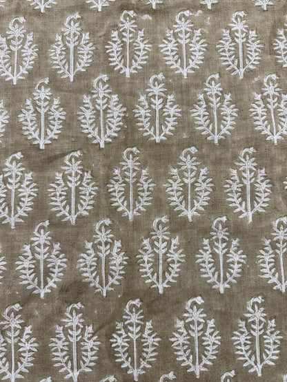 Block Print Handloom Linen Fabric