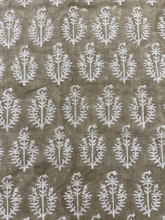 Block Print Handloom Linen Fabric