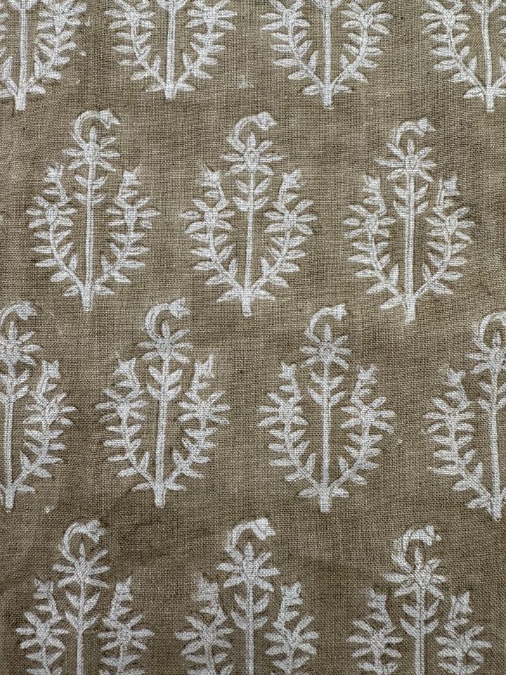 Block Print Linen Textile