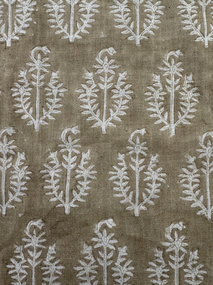 Block Print Linen Textile