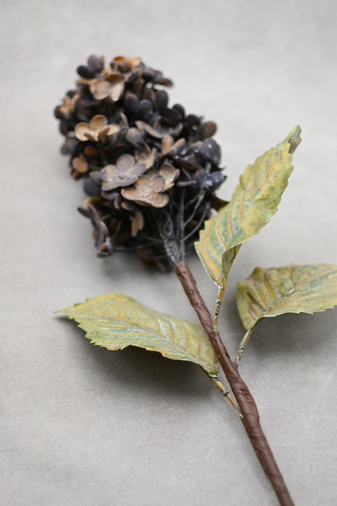 Dried Look Faux Cone Hydrangea Stem 30"