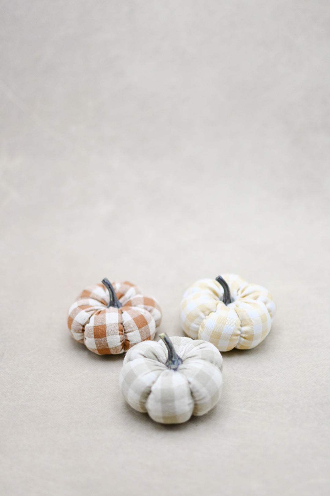 Gingham Pumpkins Set of 3