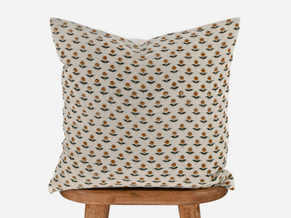 Zinni Block Print Pillow Cover