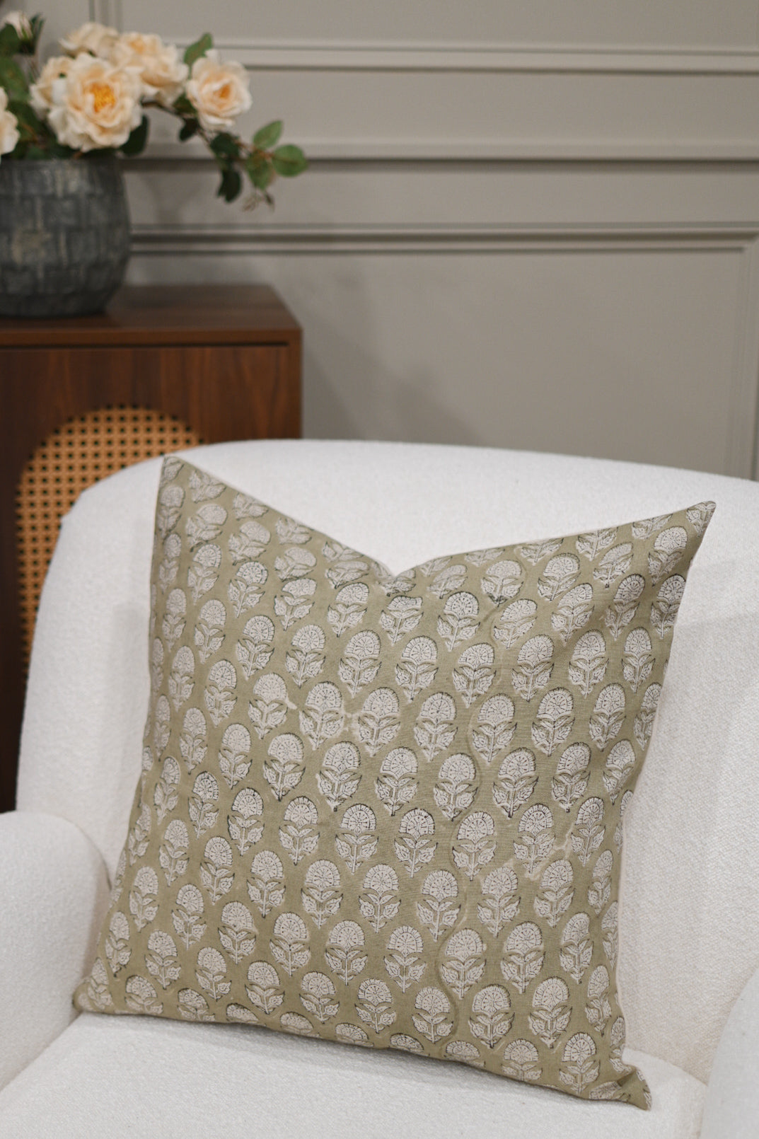 Peregrine Block Print Pillow Cover