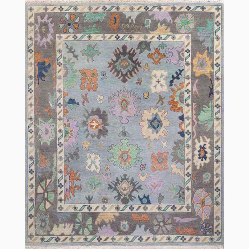 Camellia Hand-Knotted Wool Oushak Rug
