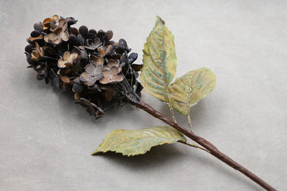 Dried Look Faux Cone Hydrangea Stem 30"