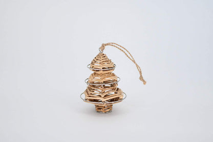 Wicker Christmas Tree Ornament - Maple Village Lane