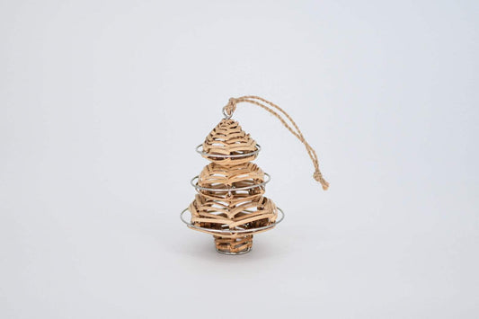 Wicker Christmas Tree Ornament - Maple Village Lane