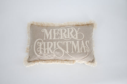 Neutral Merry Christmas Pillow