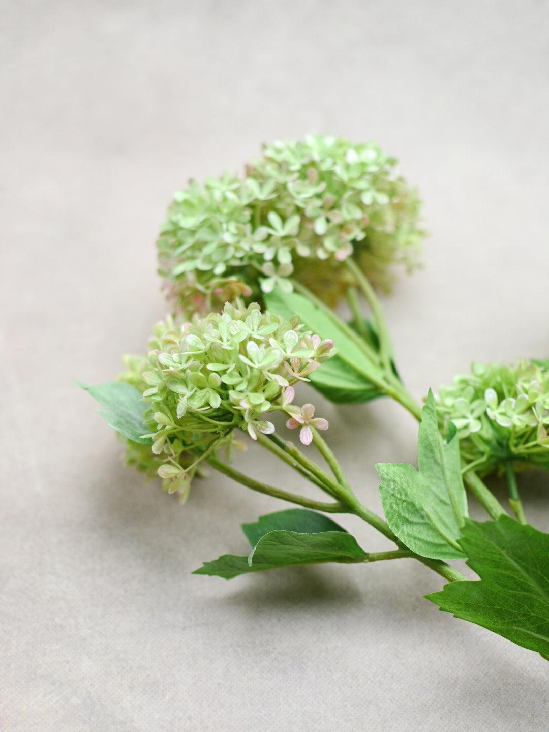 Faux Snowball Hydrangea Stem - Maple Village Lane