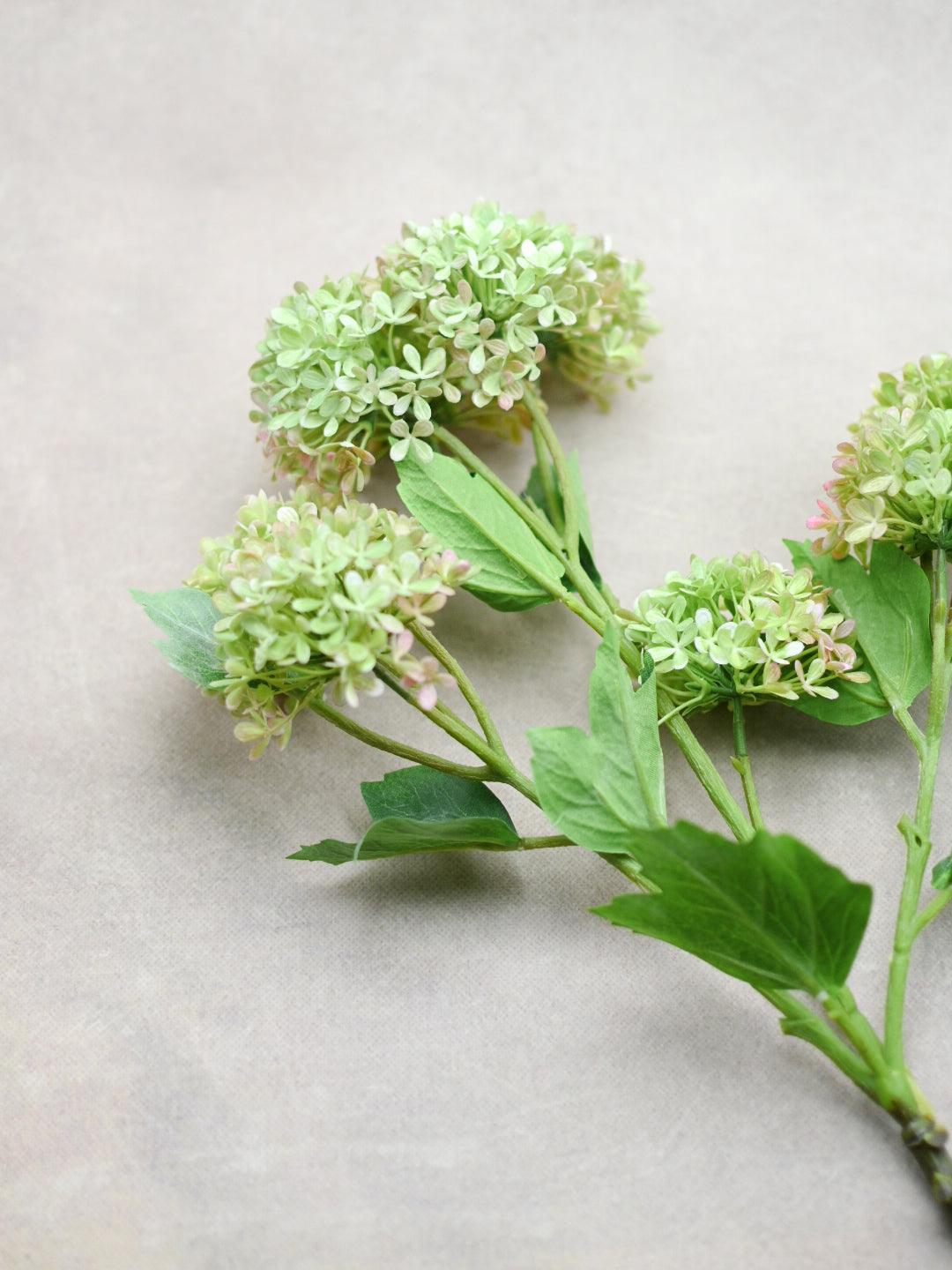 Faux Snowball Hydrangea Stem - Maple Village Lane