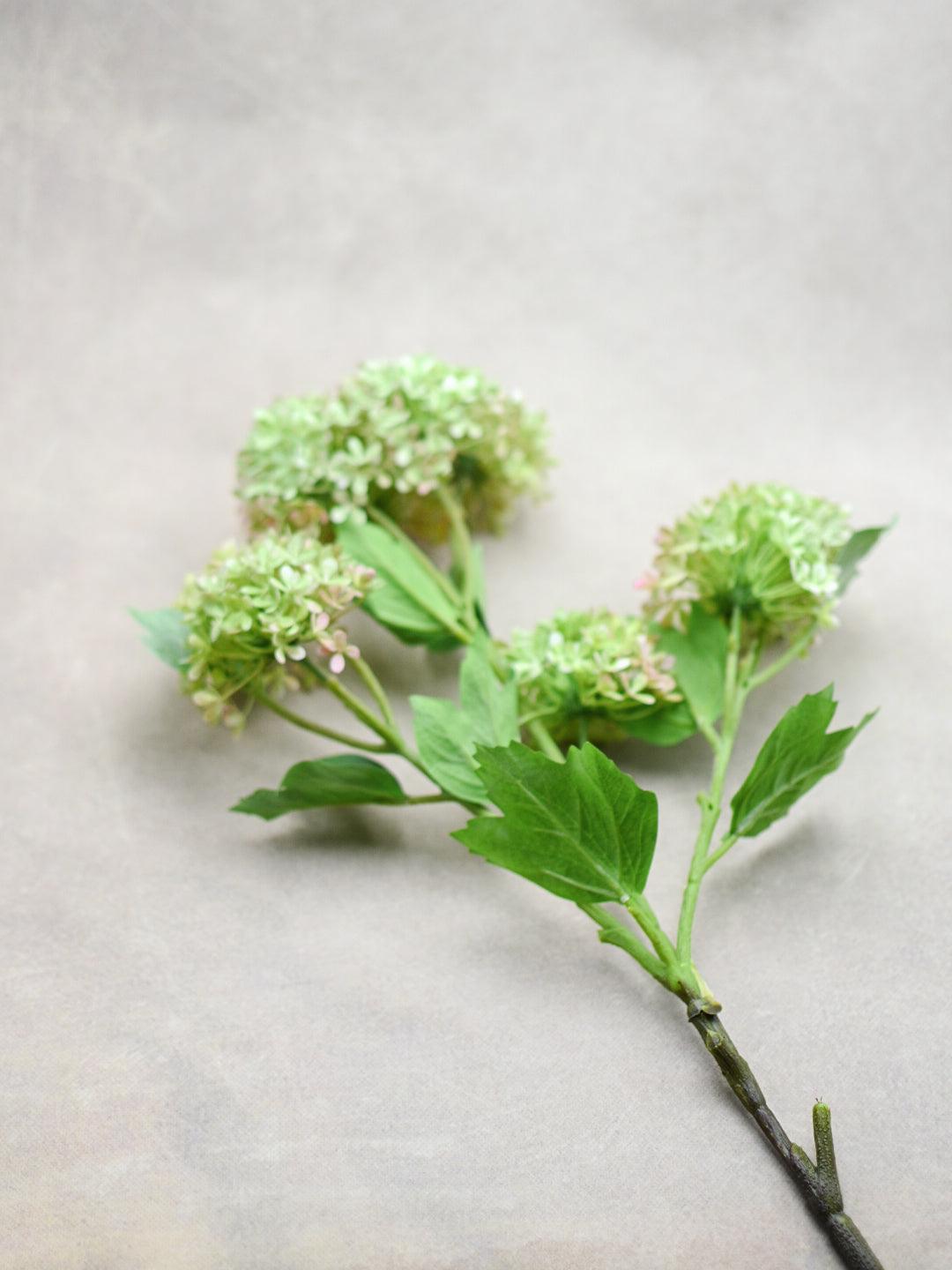 Faux Snowball Hydrangea Stem - Maple Village Lane