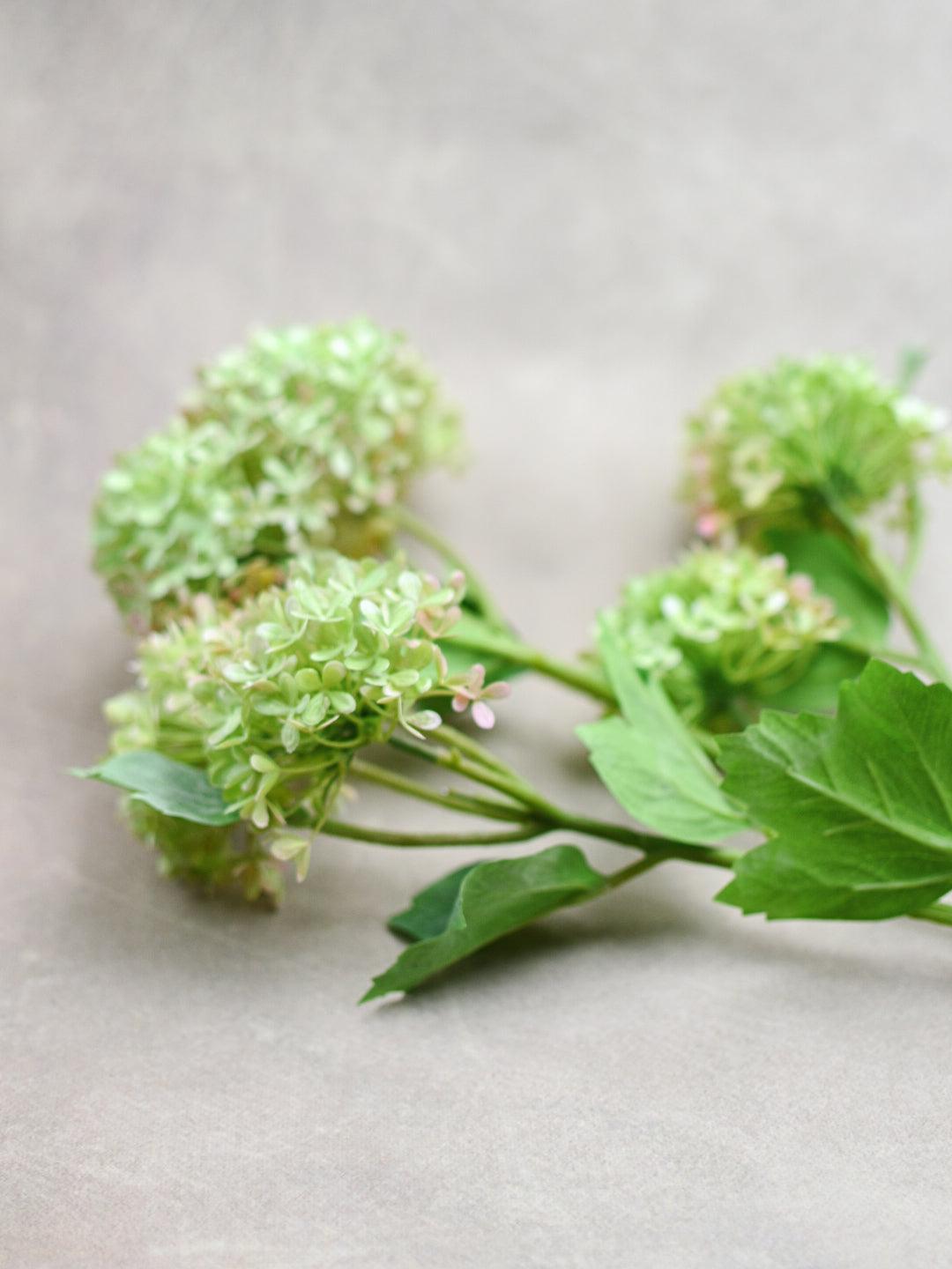 Faux Snowball Hydrangea Stem - Maple Village Lane