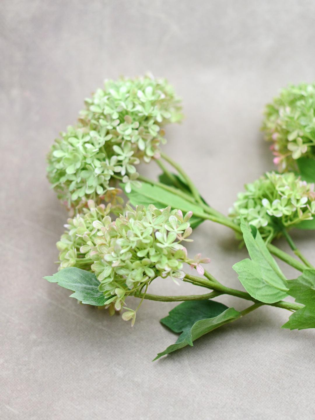 Faux Snowball Hydrangea Stem - Maple Village Lane