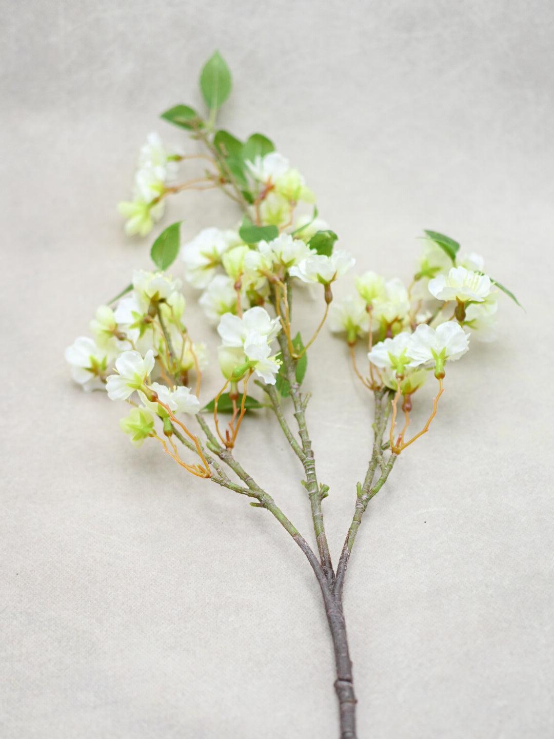 Faux White Blossom Stem - Maple Village Lane