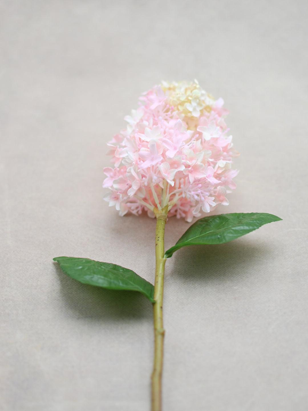 Faux Pink Hydrangea Stem - Maple Village Lane