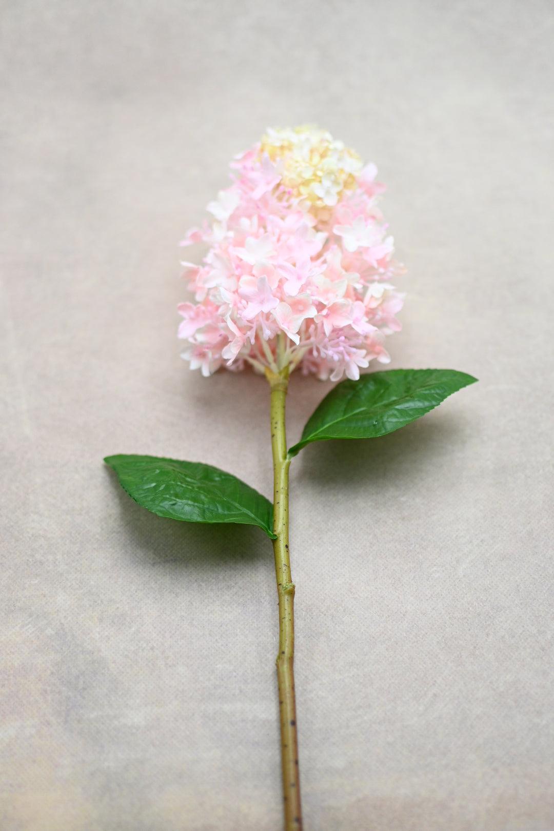 Faux Pink Hydrangea Stem - Maple Village Lane