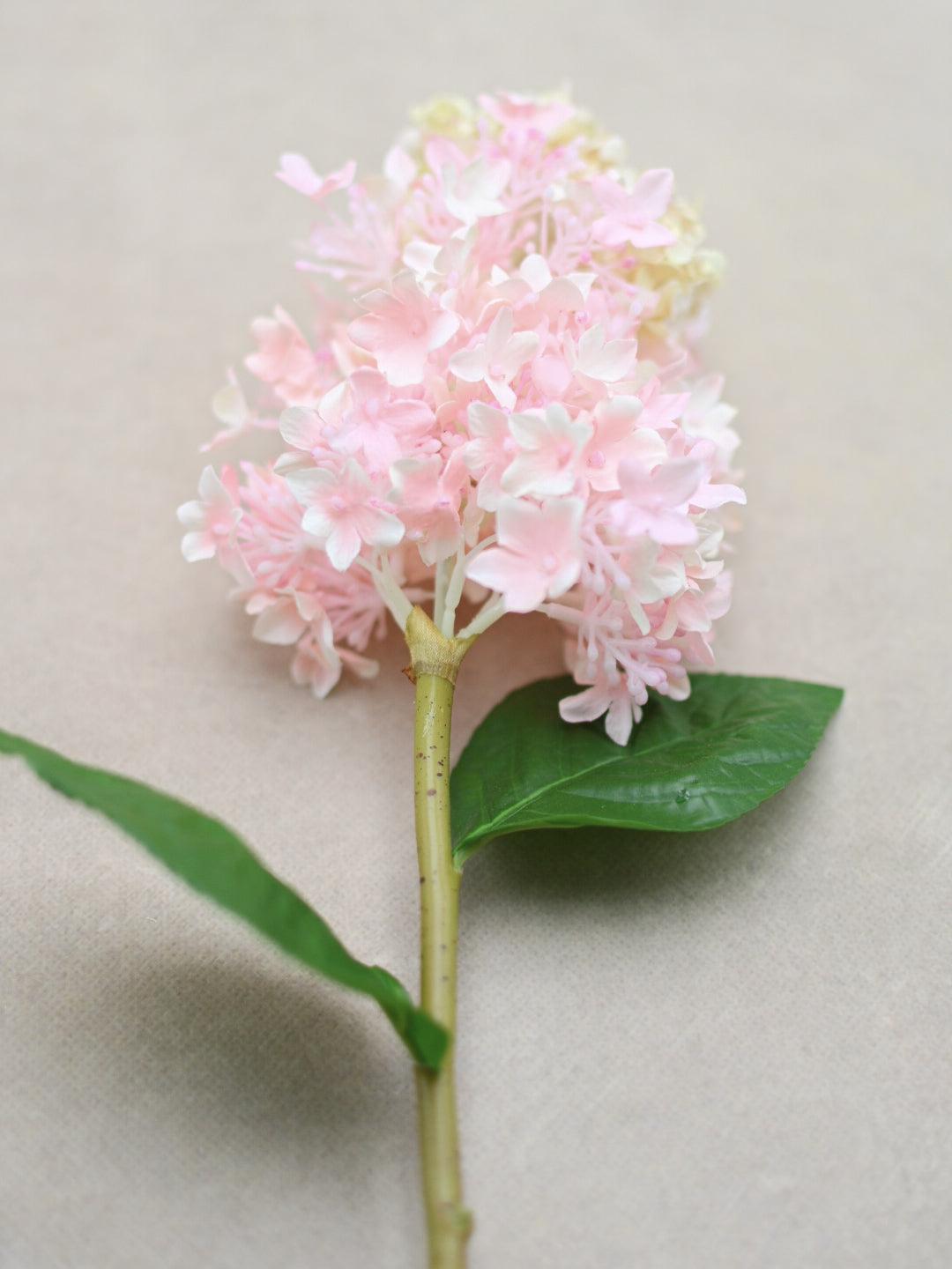 Faux Pink Hydrangea Stem - Maple Village Lane