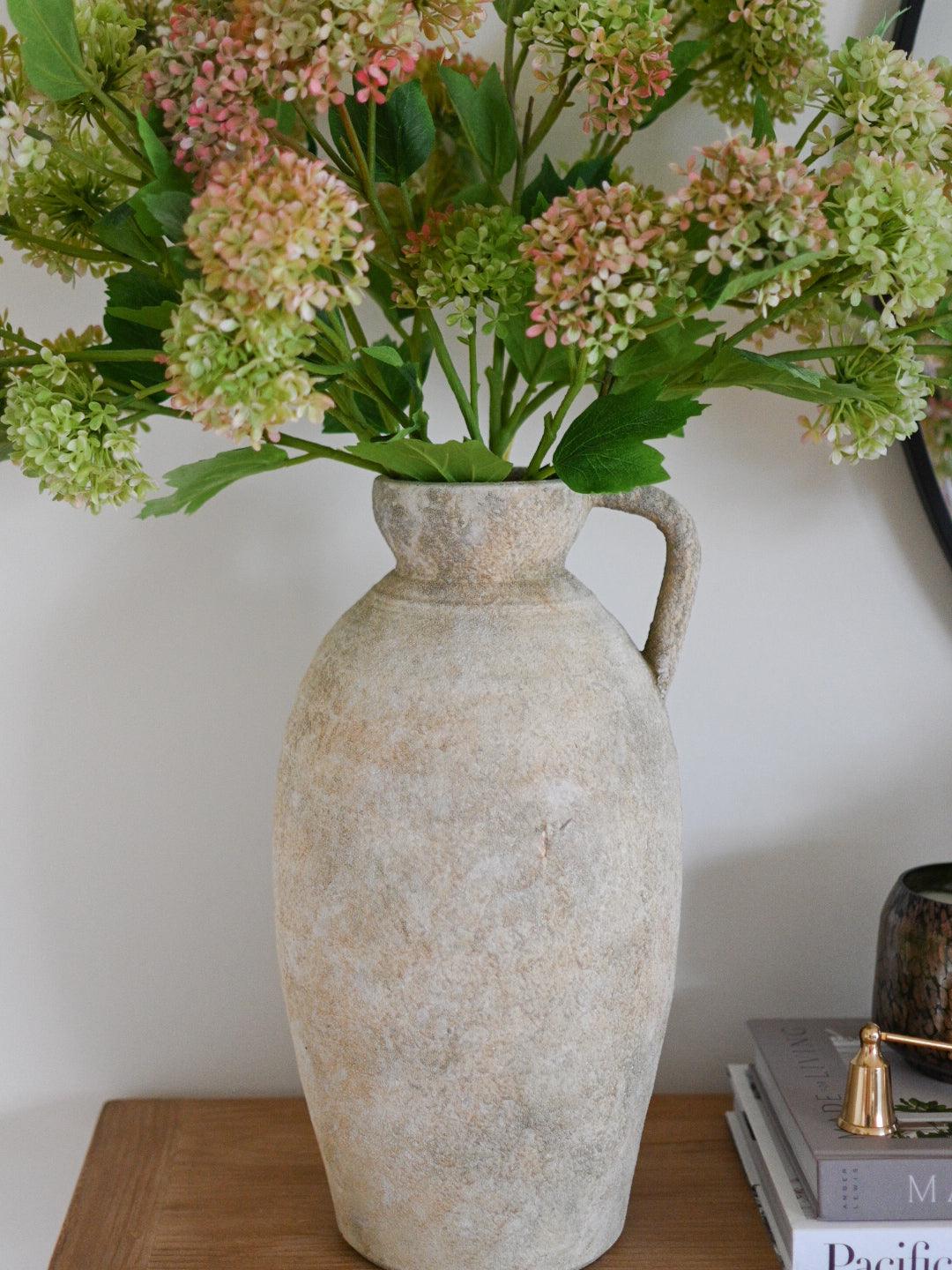 Faux Snowball Hydrangea Stem - Maple Village Lane