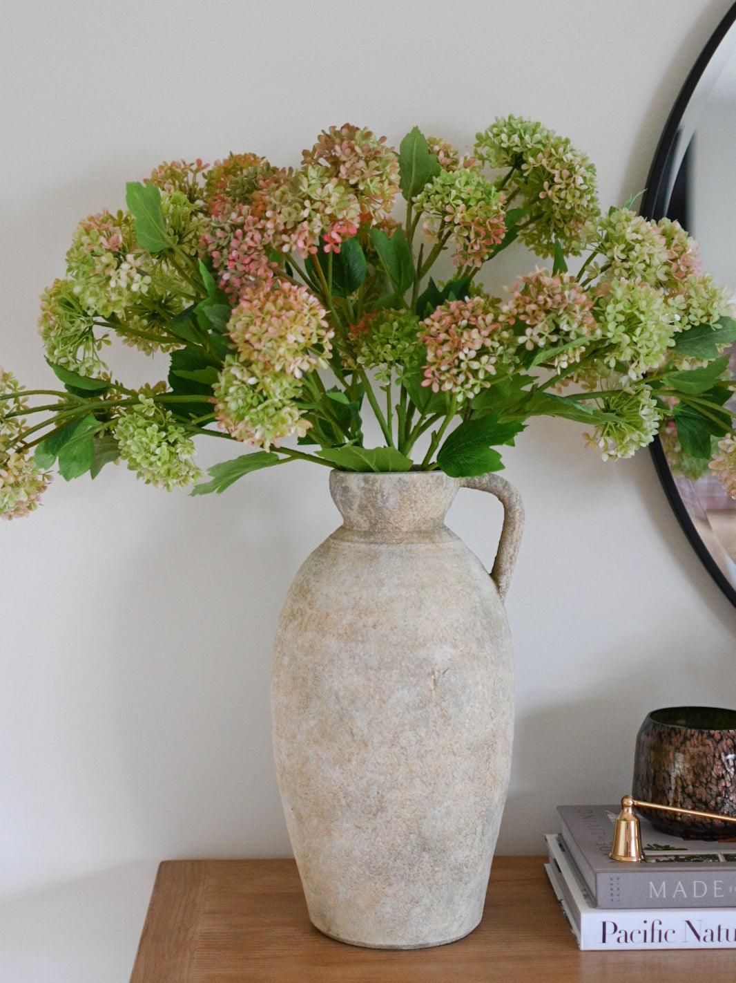 Faux Snowball Hydrangea Stem - Maple Village Lane