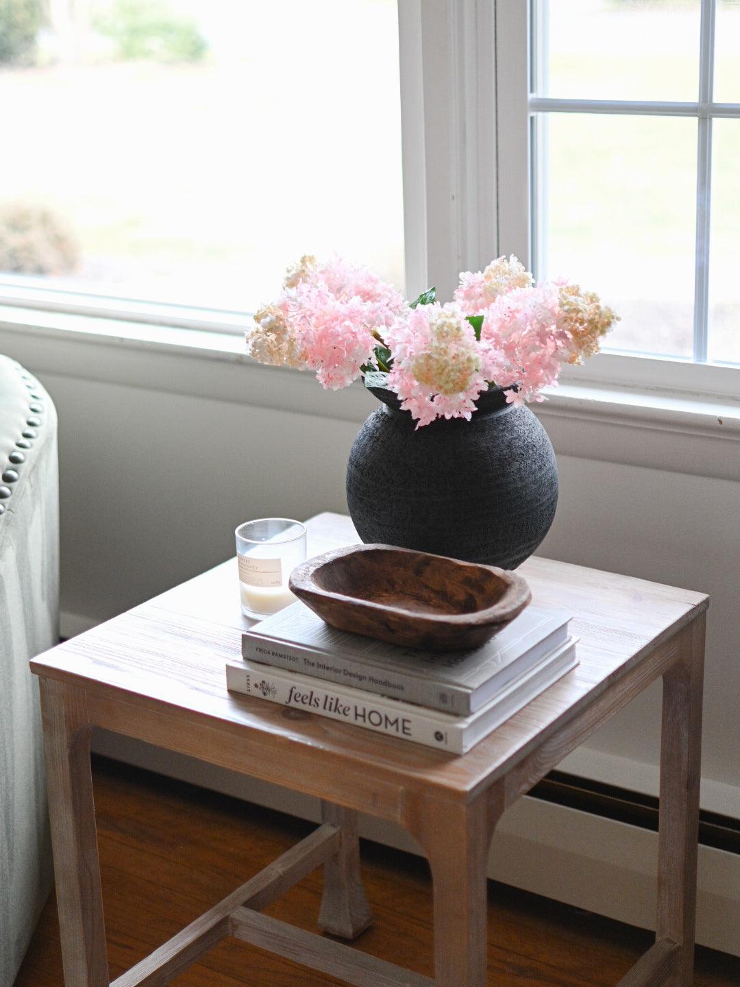 Faux Pink Hydrangea Stem - Maple Village Lane