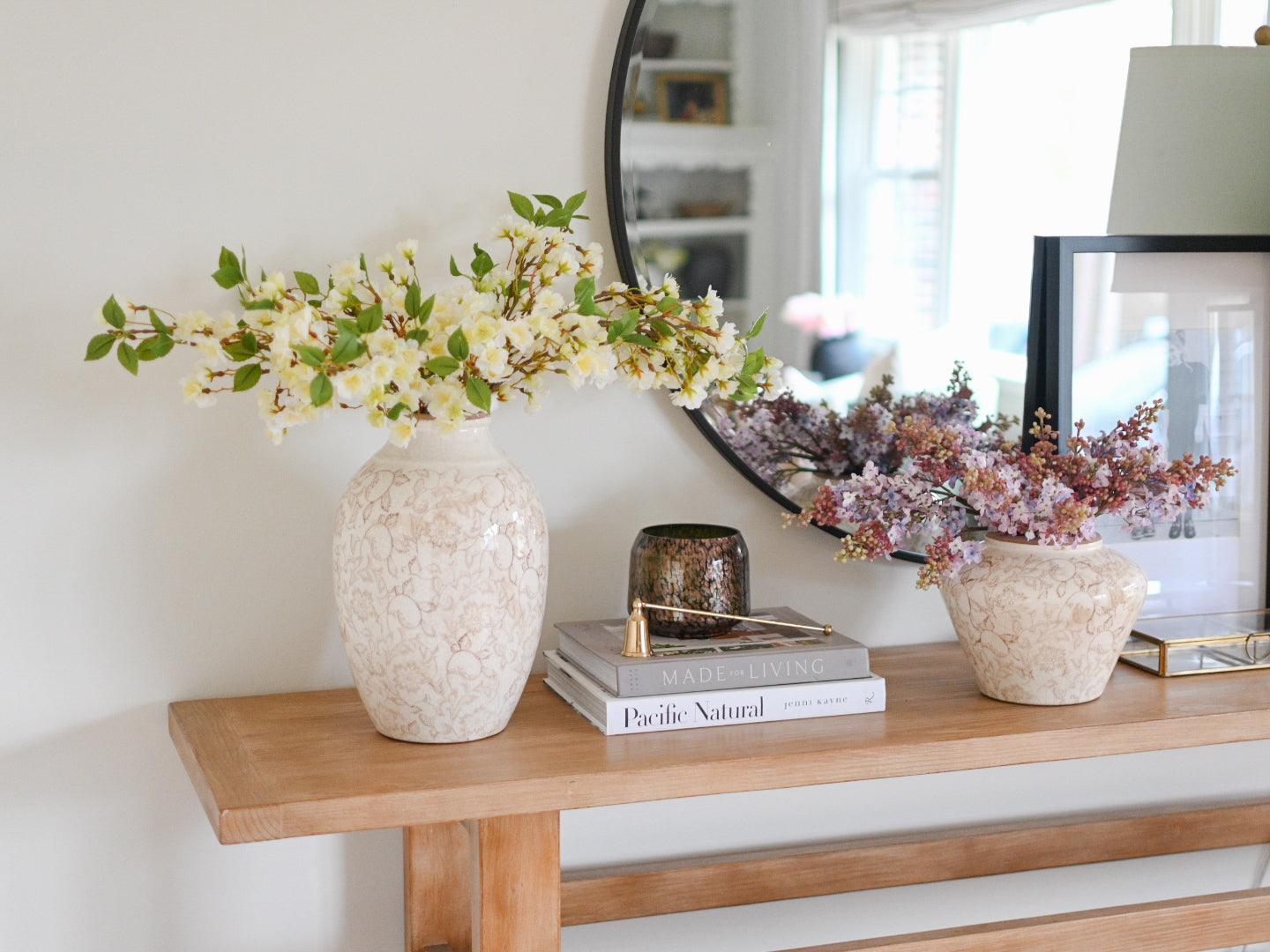 Faux White Blossom Stem - Maple Village Lane