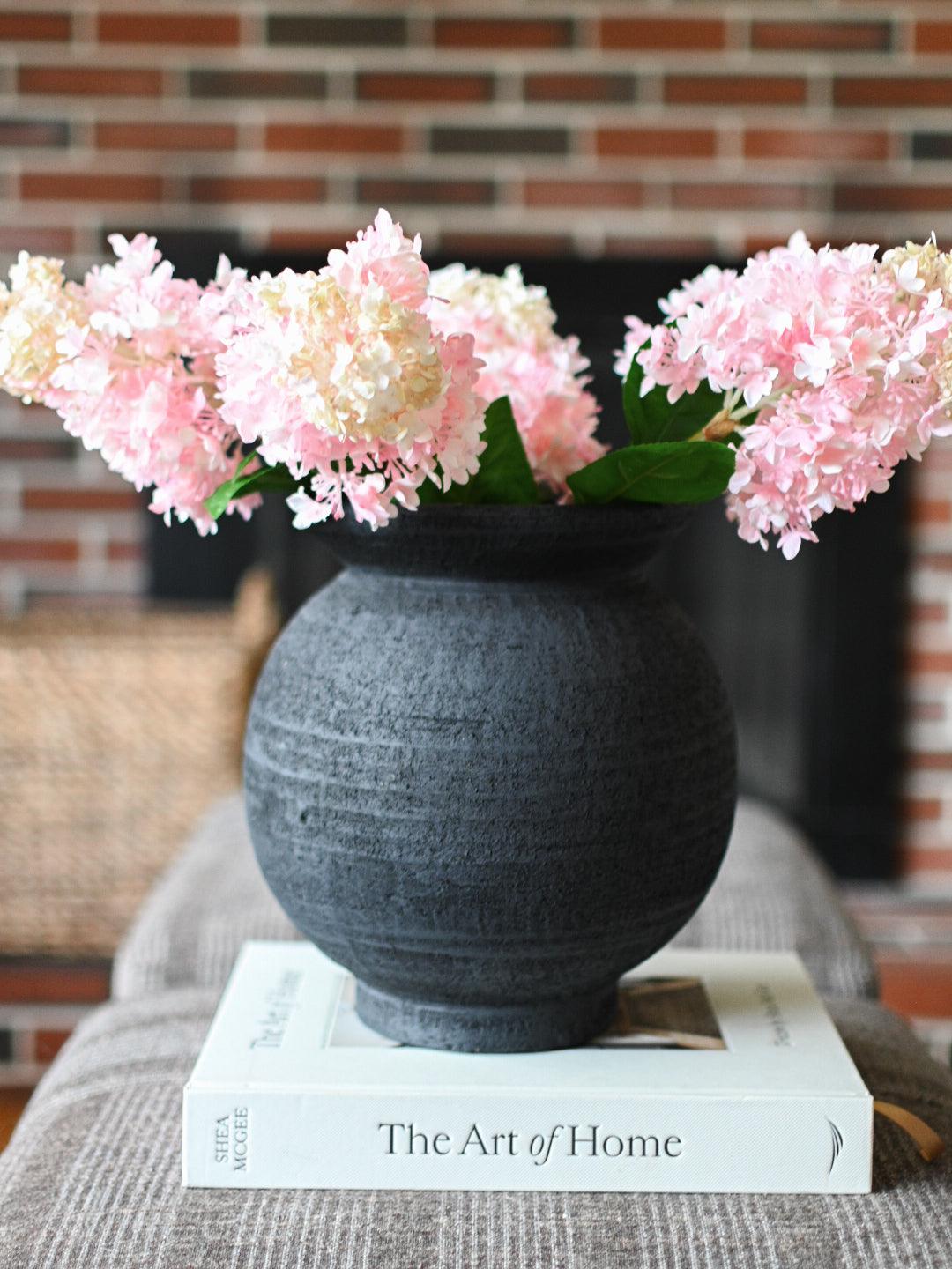 Faux Pink Hydrangea Stem - Maple Village Lane