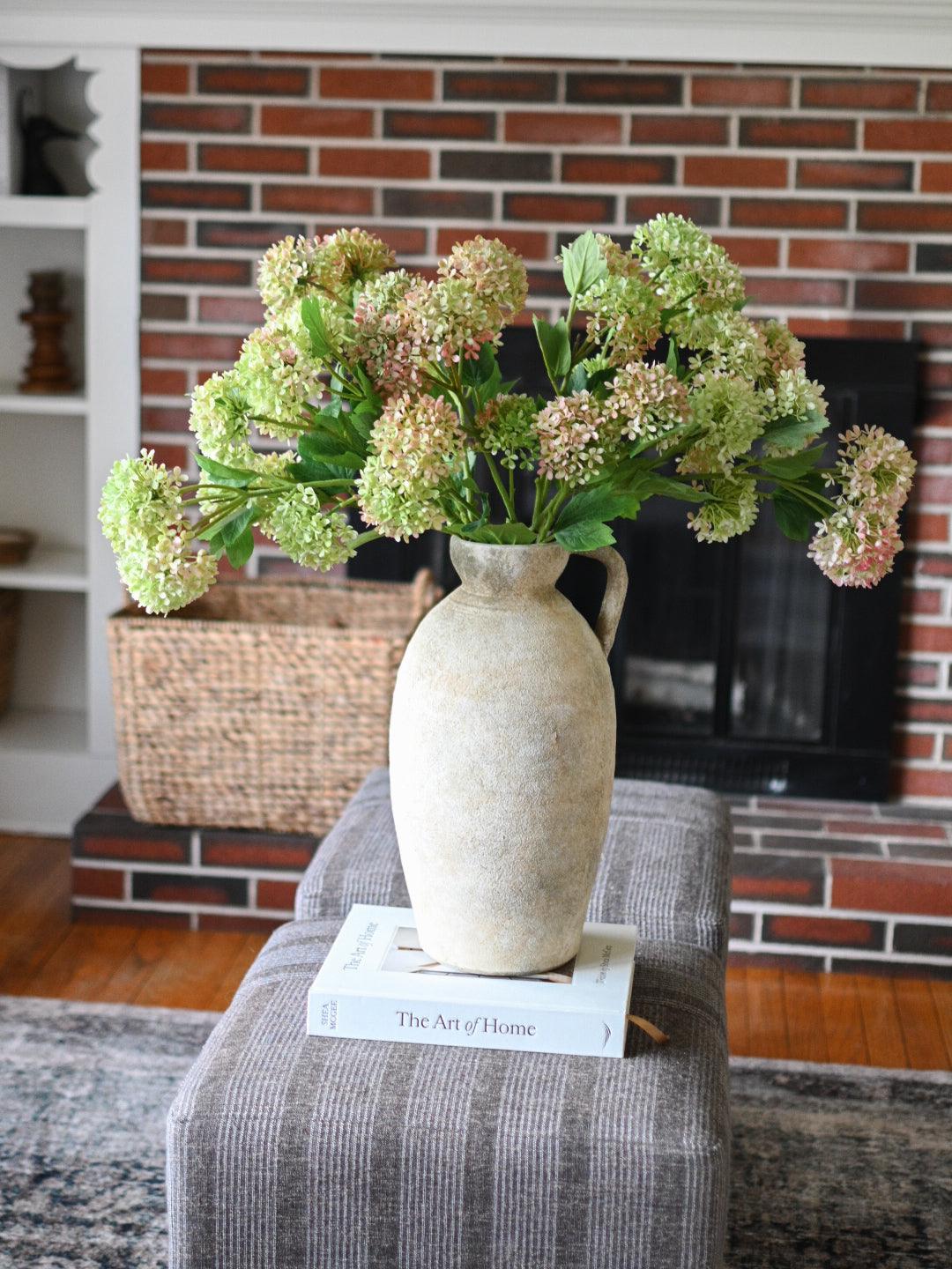 Faux Snowball Hydrangea Stem - Maple Village Lane