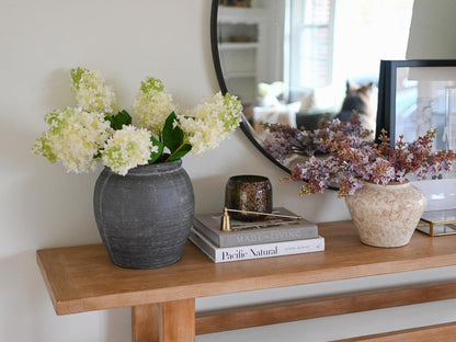 Faux White and Green Hydrangea Stem - Maple Village Lane