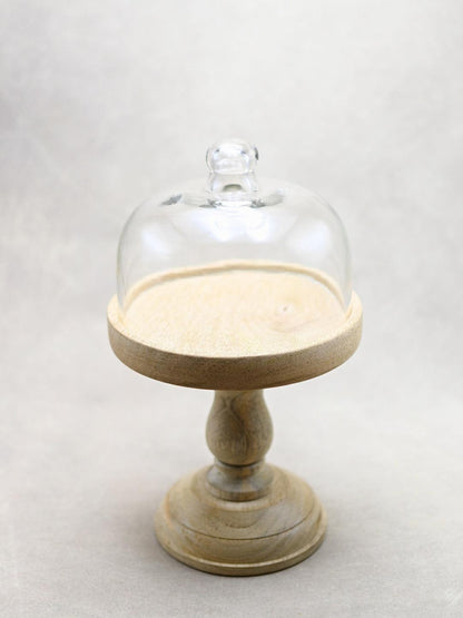 Glass Cloche with Wooden Base - Maple Village Lane