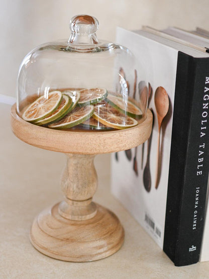 Glass Cloche with Wooden Base - Maple Village Lane