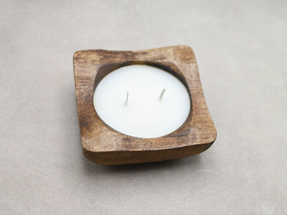 Vanilla Jasmine Wooden Dough Bowl Candle