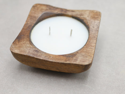 Vanilla Jasmine Wooden Dough Bowl Candle