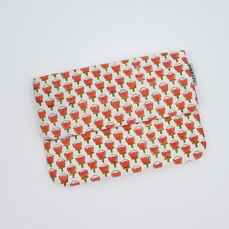 Tangerine Block Print iPad Tablet Sleeve - Maple Village Lane