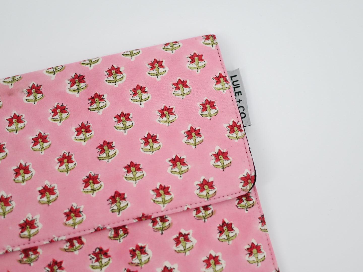 Rosy Block Print iPad Tablet Sleeve - Maple Village Lane