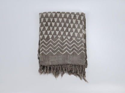 Jonathan Block Print Throw Blanket with Tassels - Maple Village Lane