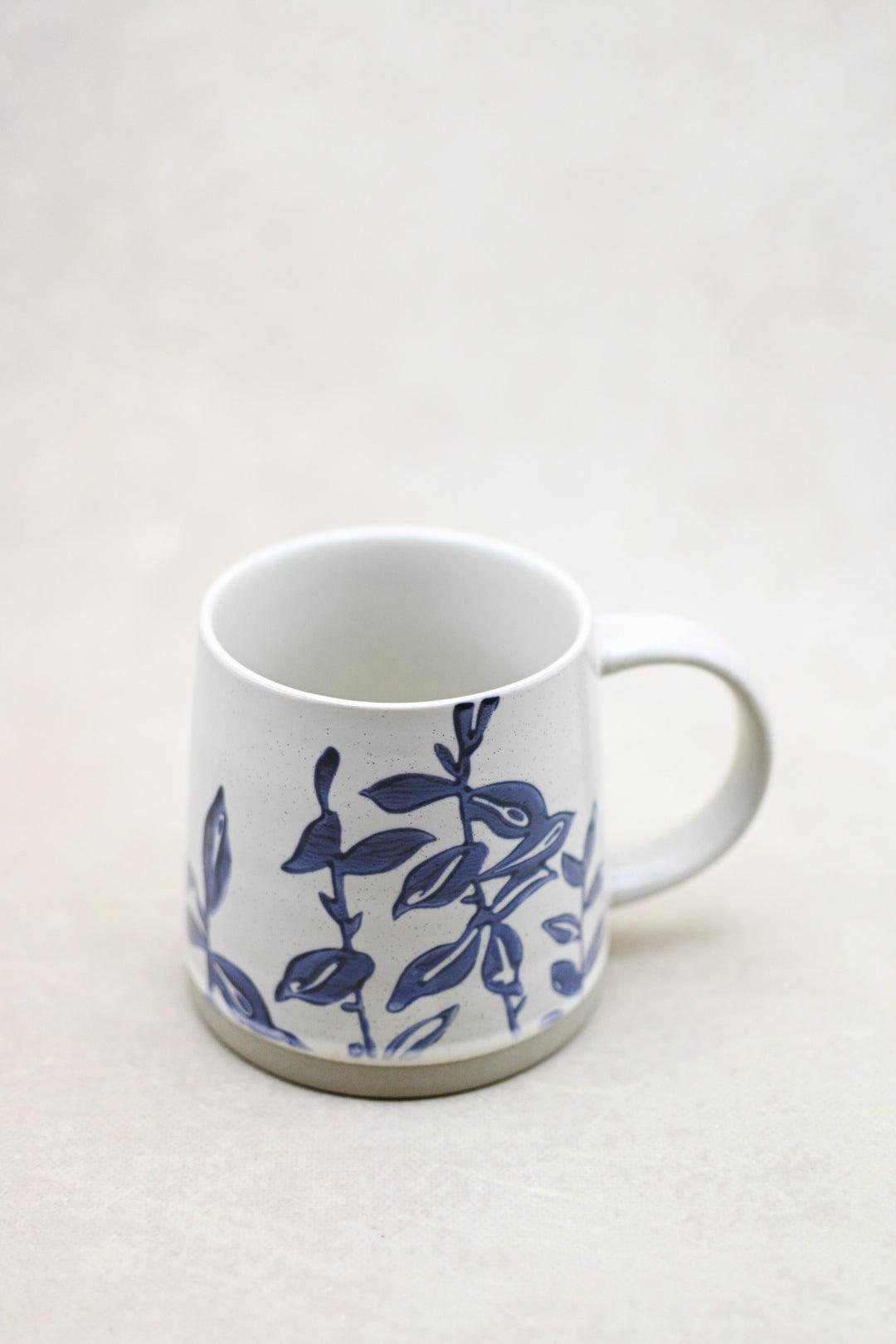 16 oz. Hand-Stamped Stoneware Mug - Maple Village Lane