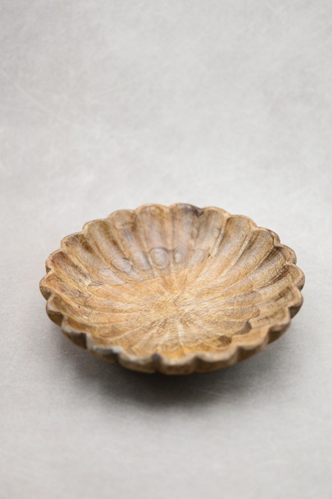 Wood Scalloped Bowl - Maple Village Lane