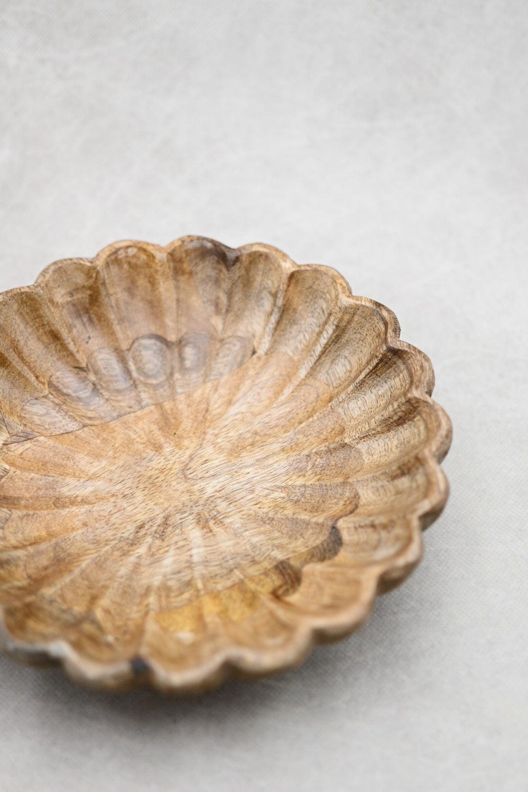 Wood Scalloped Bowl - Maple Village Lane