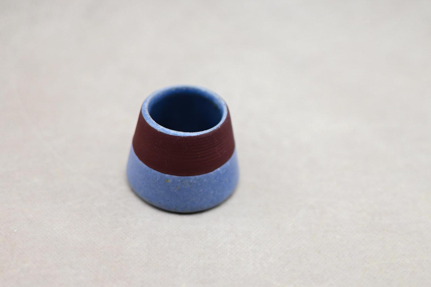 Blue Stoneware Match Holder with Striker - Maple Village Lane