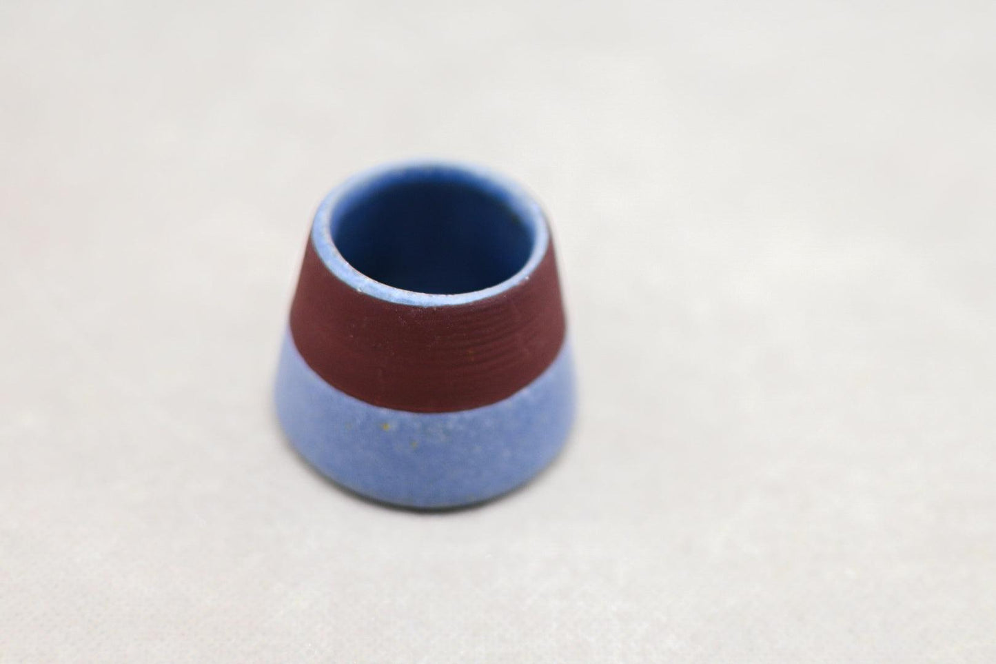 Blue Stoneware Match Holder with Striker - Maple Village Lane