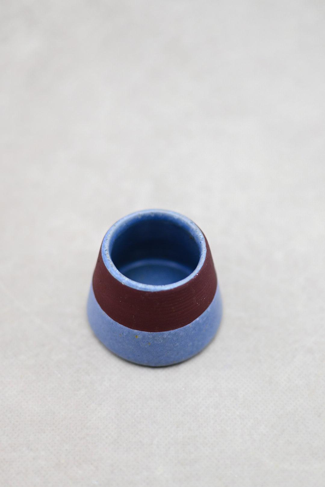 Blue Stoneware Match Holder with Striker - Maple Village Lane