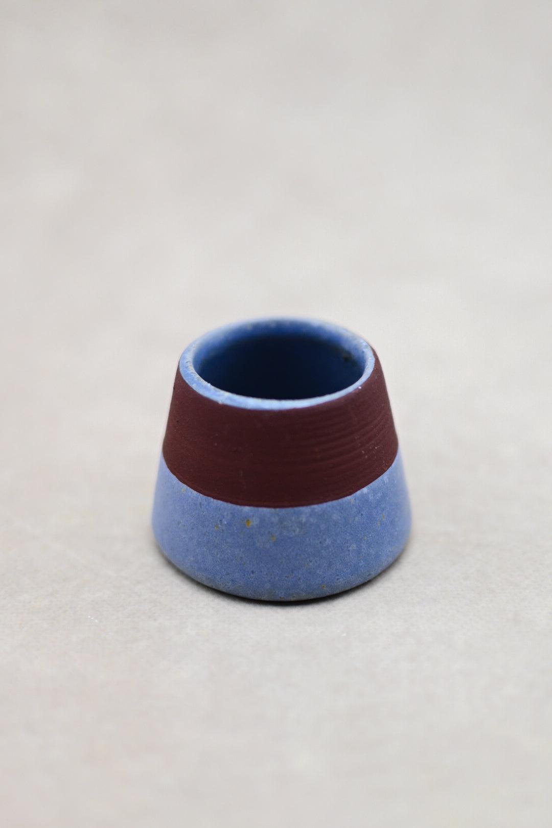 Blue Stoneware Match Holder with Striker - Maple Village Lane