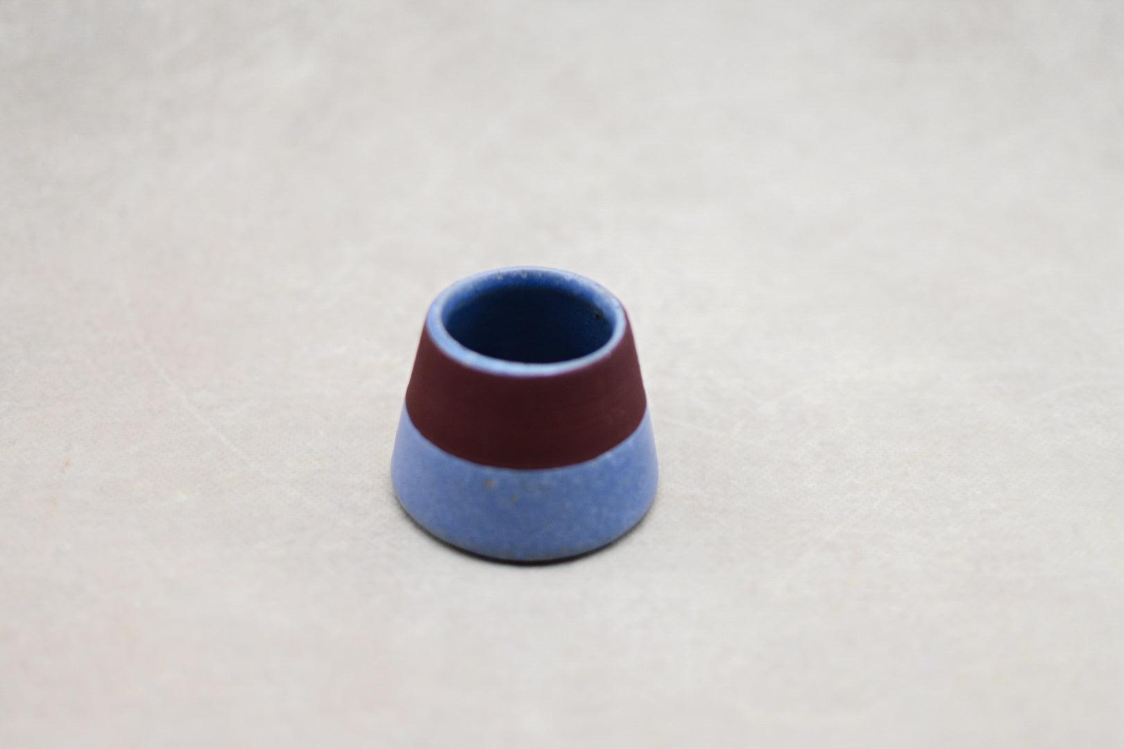 Blue Stoneware Match Holder with Striker - Maple Village Lane