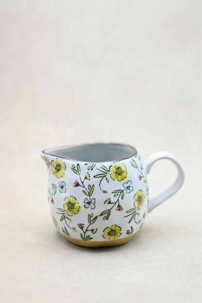 Hand Painted Stoneware Creamer Pitcher - Maple Village Lane