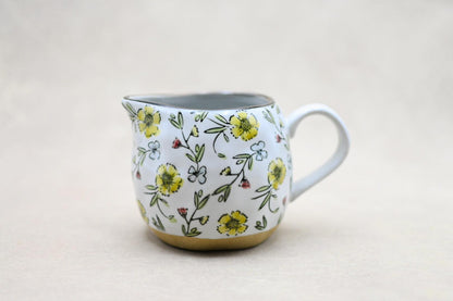 Hand Painted Stoneware Creamer Pitcher - Maple Village Lane