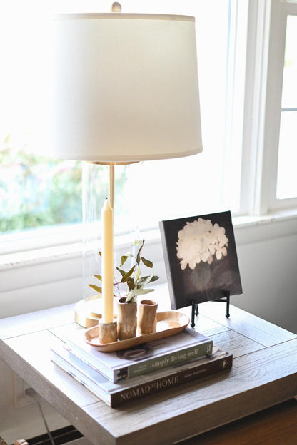 Vases & Candle Holder on Tray - Maple Village Lane