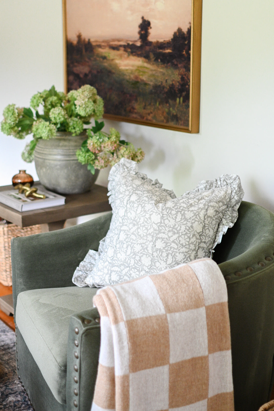 Faux Snowball Hydrangea Stem